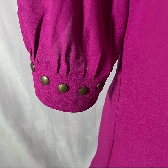 41 Hawthorne fuchsia pink studded blouse top size small - Picture 3 of 6